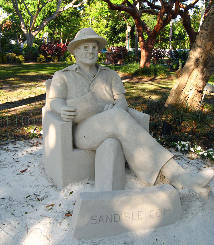 Harry Truman sand sculpture Key West